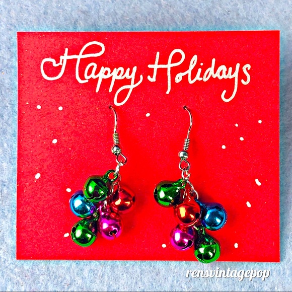 Jewelry - 2/$13 Rainbow Shiny Bells Earrings
